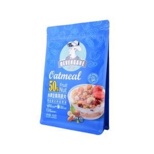 Custom Color Printing Aluminum Foil Zip Bird Food Packaging Granola Grain Packaging Flat Bottom Bag