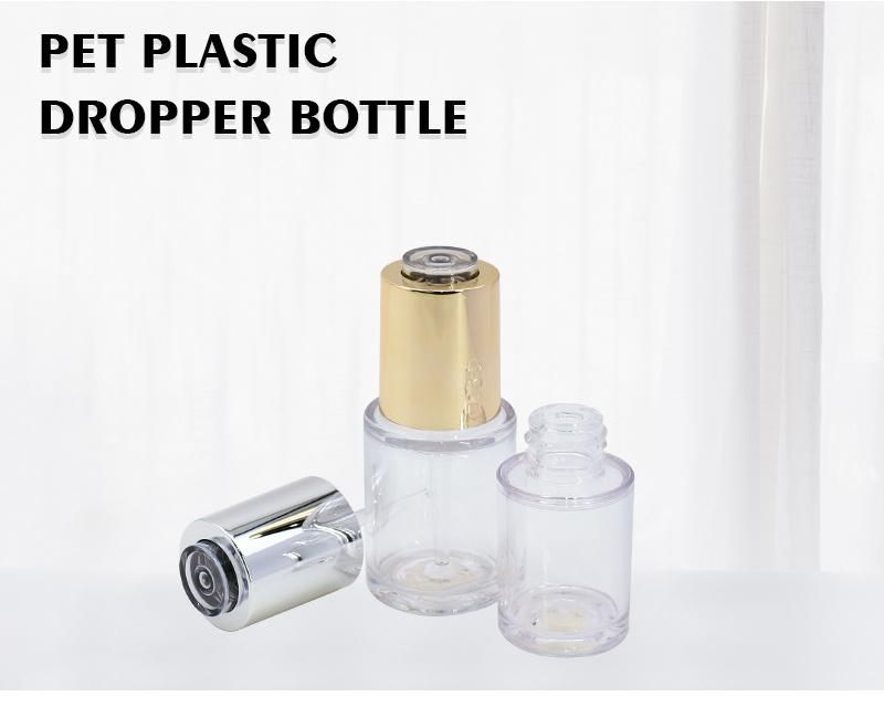 Best-Selling Pet 20ml 35ml Round Gold Silver Serum Dropper Bottle