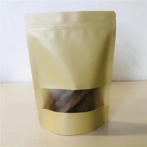 Kraft Paper Self-Supporting Food Nut Snack Ziplock Packaging Bag