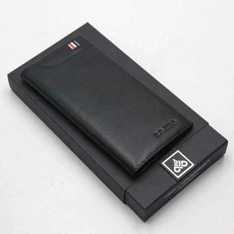 Luxury Gift Men Wallet Packaging Black Paper Cardboard Wallet Box