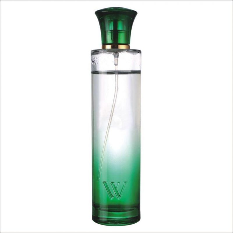 100ml a Long Cylindrical Perfume Bottle with a W Alphabet Glass Bottle That Can Print Patterns