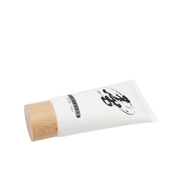 Cream Cosmetic Packaging Tubes with Wood Grain Cap