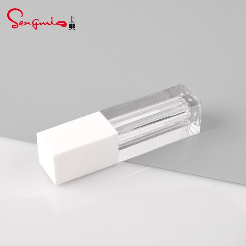 Hot-Sale Matte White Transparent Lip Gloss Cosmetic Tubes Round Lip Gloss Packaging Private Label Lip Tint Containers