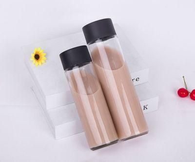 250ml 300ml 350ml Empty Round Transparent Voss Clear Glass Bottle with Lid