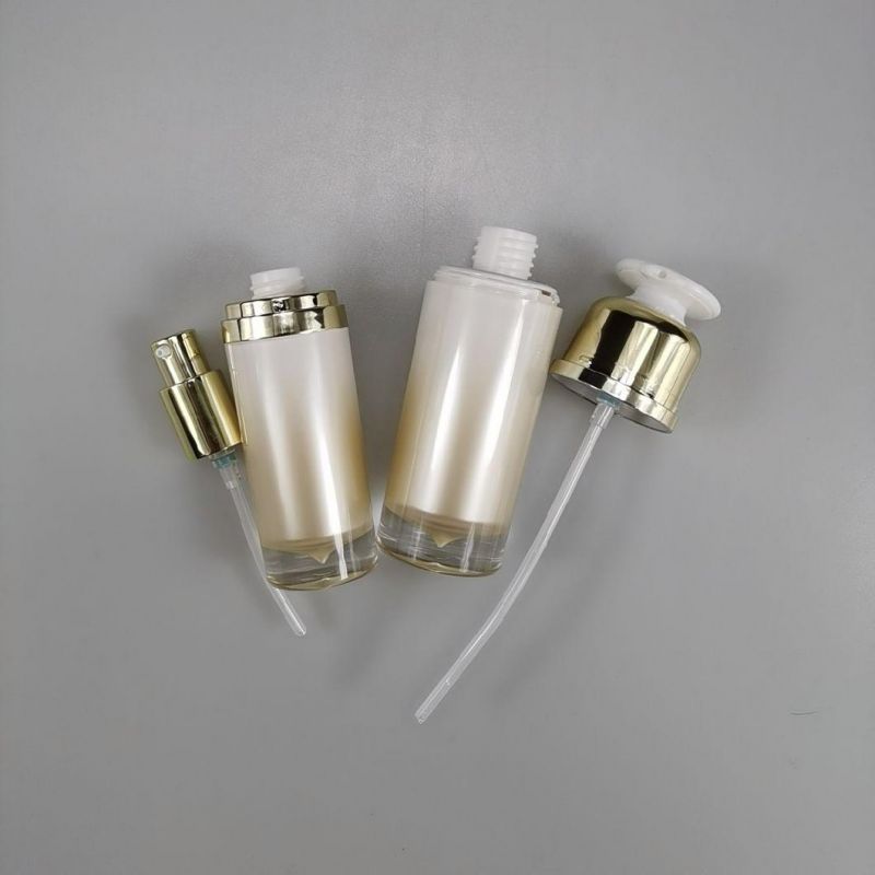 30ml 50ml 100ml Round Gold Acrylic Emulsion Bottle Foundation Bottle for Essence