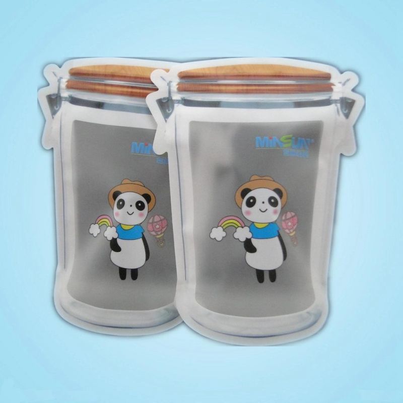 Custom Food Packaging Grade PE Material Bottle Shaped Bag for Food