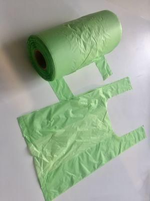 Wholesale Corn Starch Eco Friendly PLA Recycle Reusable Biodegradable Packaging Plastic T-Shirt Bags with En13432