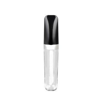 Fashion Stylish 4ml Black Transparent Fashion Cosmetic Packaging Custom Lipgloss Container Black Top Lip Gloss Tubes