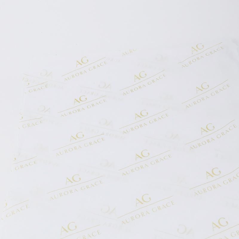 Gold Color Printed Logo White Tissue Wrapping Paper