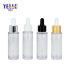 Skincare Cosmetic Packaging PETG 20ml 30ml Round Serum Lotion Pump Plastic Dropper Bottle