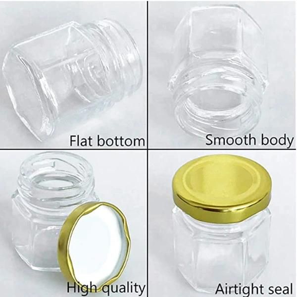 Food Pickle Canning Honey Cookware/Kitchenware Clear Packaging Glass Jars with Black Metal Closure 100ml/195ml/240ml/350ml/380ml/500ml