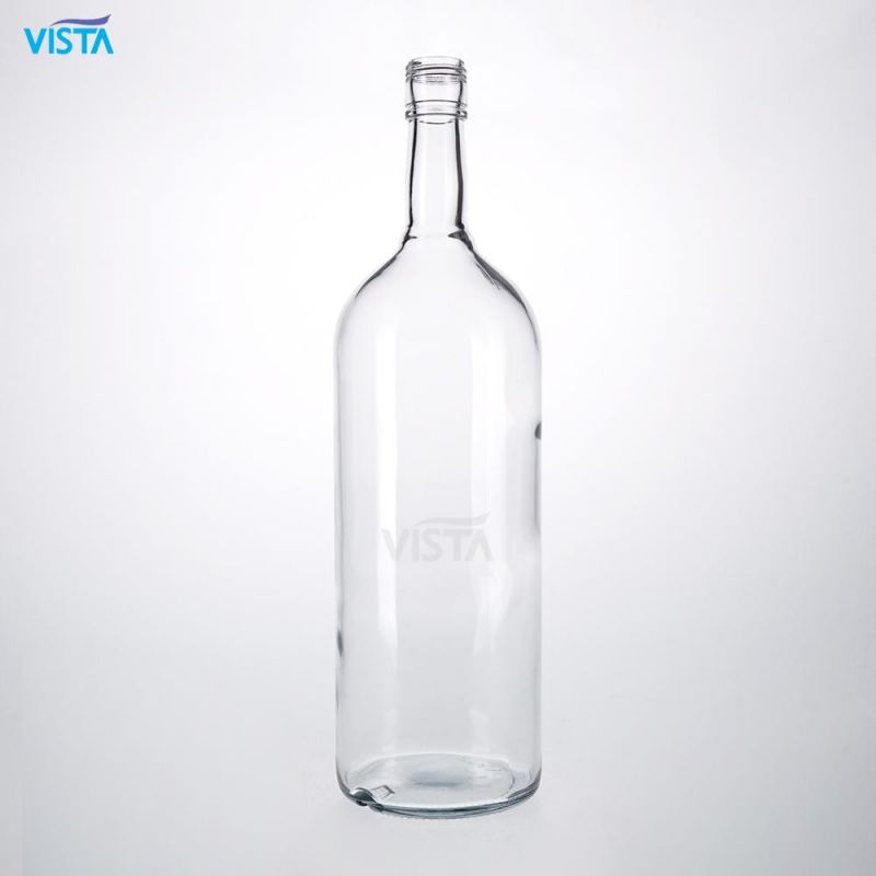 1750ml High Flint Liquor Glass Bottle with Screw Cap