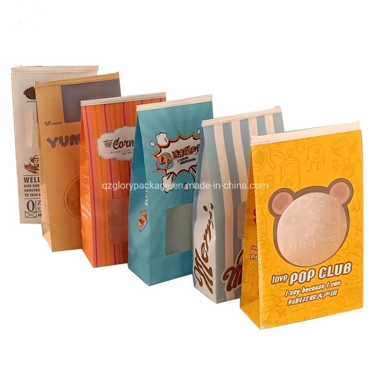 Biodegradable Brown Paper Flat Bottom Tin Tie Kraft Paper Coffee Bag