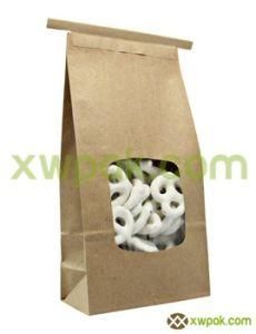 Brown Kraft Paper Bag with Tin Tie and Window