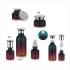 40ml 130ml Gradient Red Glass Lotion Bottle with Shiny Silver Cap for Skincare Packaging