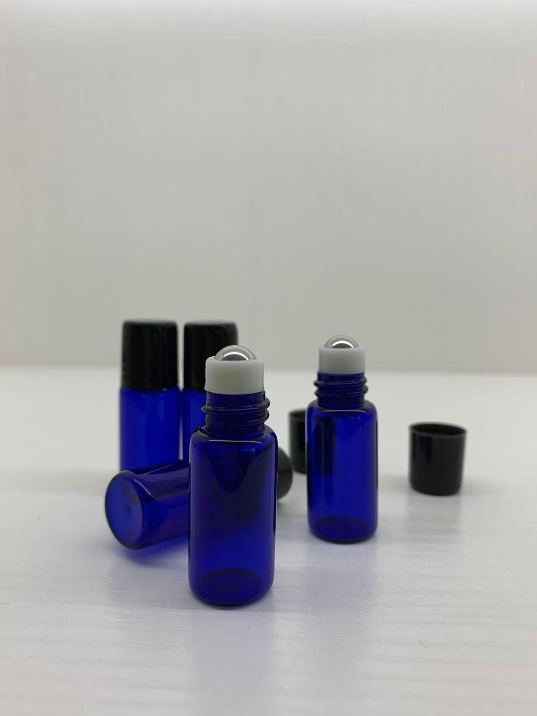 1ml, 2ml 3ml 5ml Empty Roll on Bottle Essential Oil Bottle Small Glass Essential Oil Blue Roller Bottle for Sample