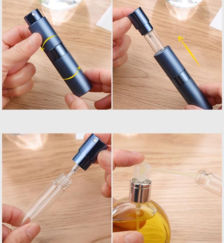 8ml Perfume Spray Bottle Refillable Twist Aluminium Atomizer