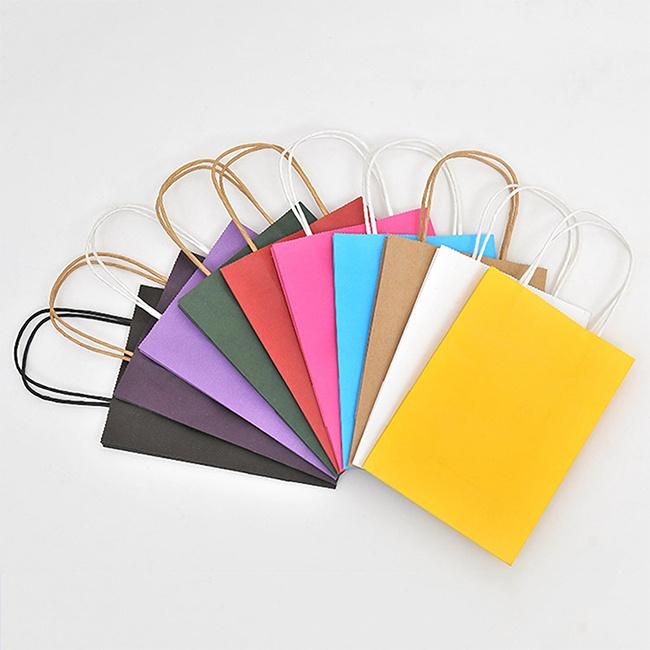 Customized Colorful White Kraft Paper Bag for Garment Shopping