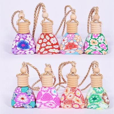 Custom Design 8-12ml Polymer Clay Empty Perfume Refillable Bottle Car Pendant