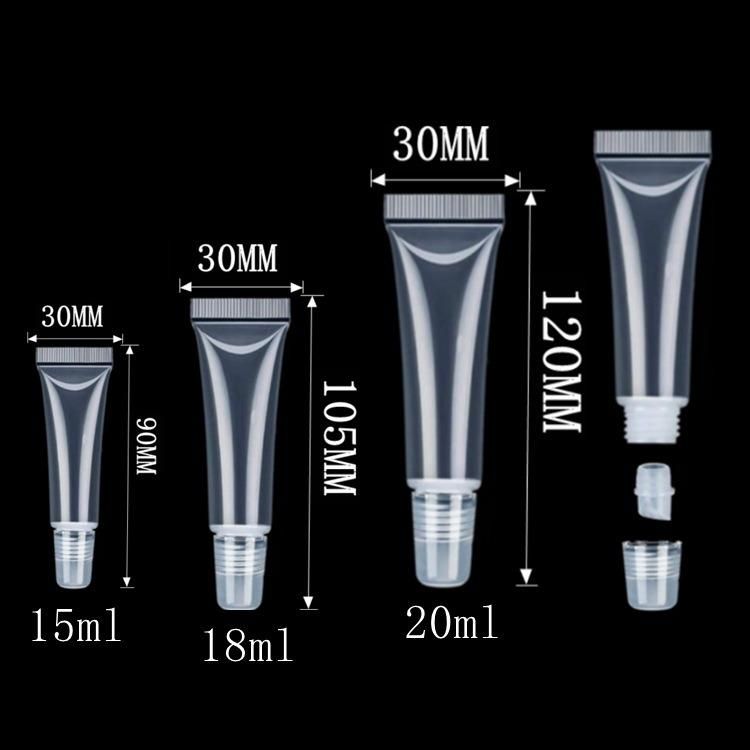 Transparent Hot Stamping Lip Gloss Squeeze Cosmetics Tube