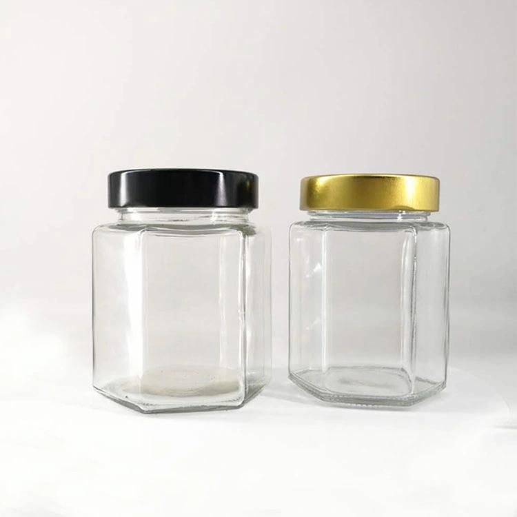 Deep Lids 250ml 500ml 380ml Jar Jam Honey Hexagon Glass Jars