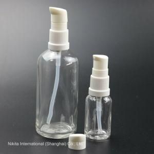 Transparent Glass Dropper Bottle with White Lotion Pump, Essential Oil Bottle (NBG02F)