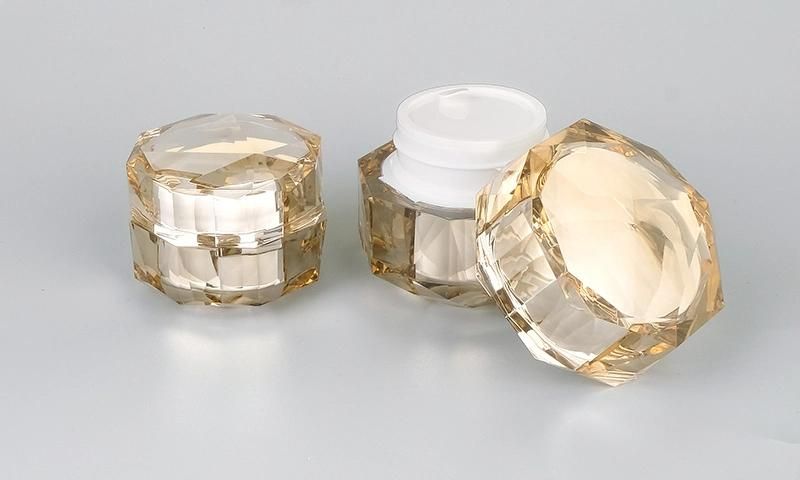 in Stock 1 Oz 2 Oz 4oz 5g 10g 12g 15g 30g 50g Diamond Clear Empty Cosmetic Plastic Makeup Jars with Lids