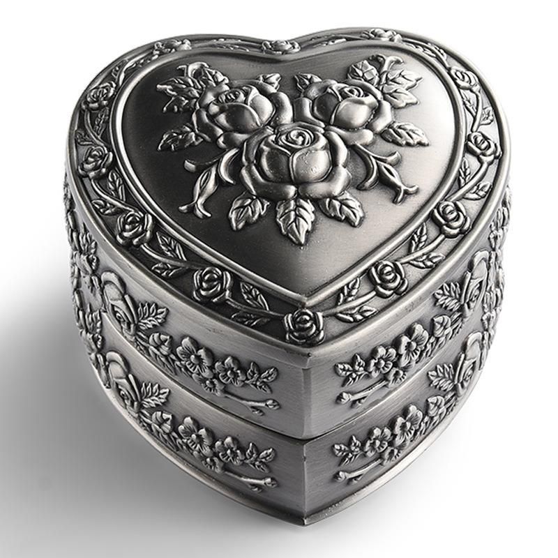 Luxury Handmade Custom Heart Shaped Russian European Style Zinc Alloy Metal Jewelry Accessories Gift Box