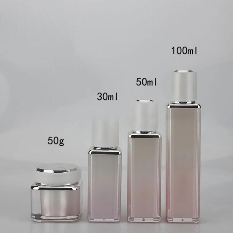 High Quality Cosmetic 50g 30ml 50ml 100ml Skincare Glass Jars and Bottles Set Face Cream Body Butter Jar