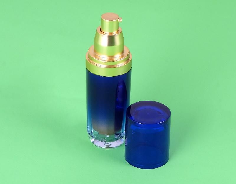 Hot-Selling 40ml 60ml blue Color Plastic Packaging Lotion Bottle with Airless Pump