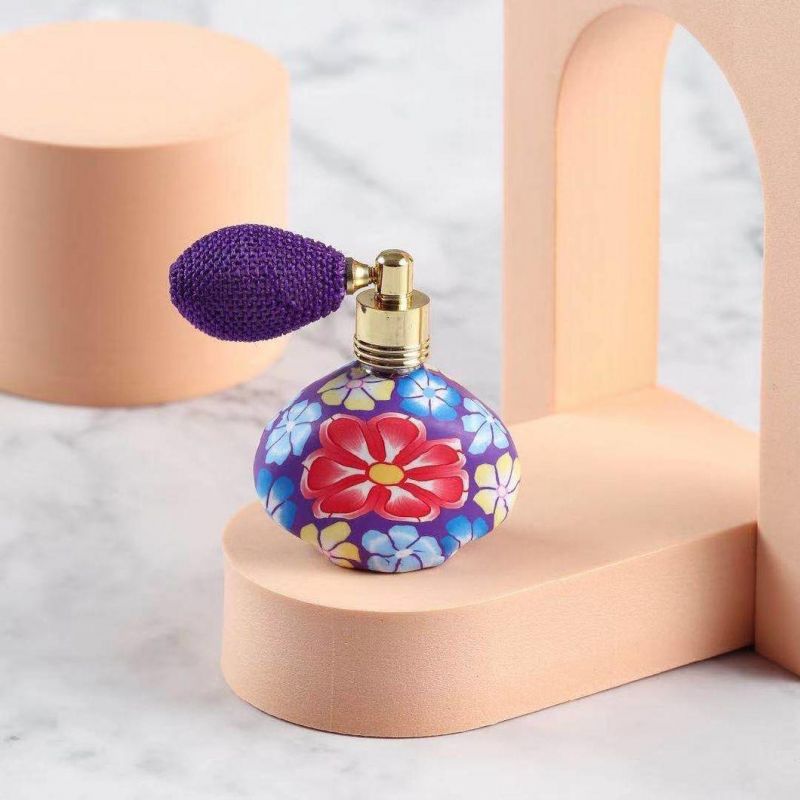 15ml Vintage Refillable Perfume Atomizer Polymer Clay Perfume Spray Bottle Short Spray Atomizer for Travel Home