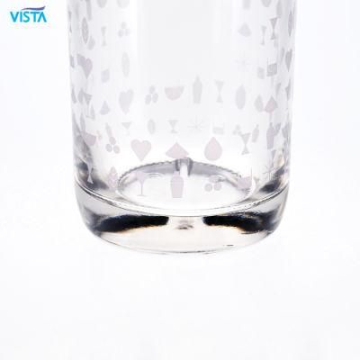 750ml Round Vodka Glass Bottle with Silkcreen with Cork Cap