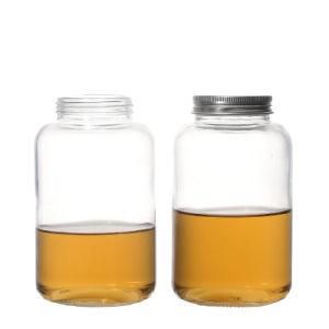 Kdg Glassware Factory Supply Round Food Grade Empty 500ml Beverage Glass Bottles with Lids