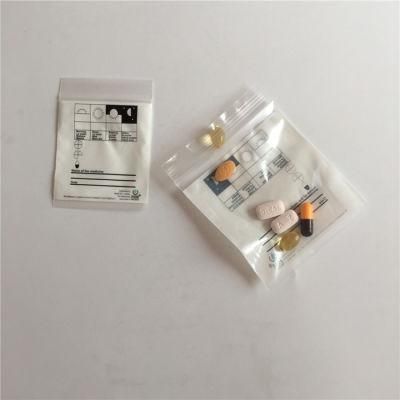 LDPE Ziplock Plastic Pill Bags Custom Medicine Pill Packaging Bags Dispensing Pill Envelope