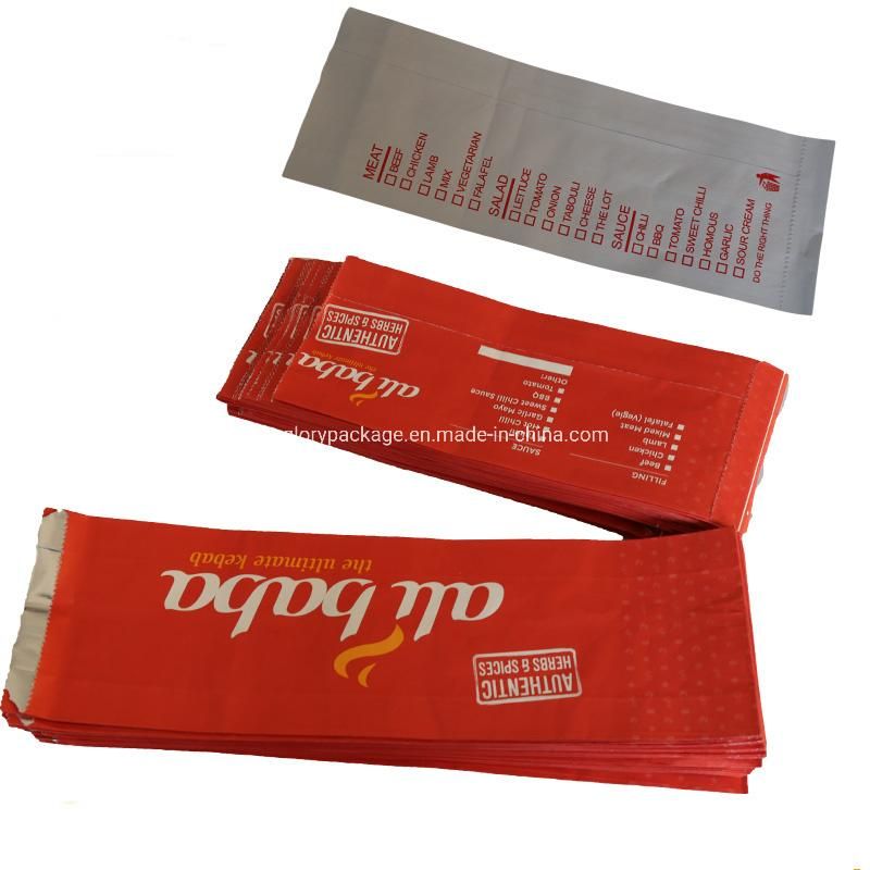 Hot Food Packaging Doner Kebab Bag Aluminium Foil Paper Bag