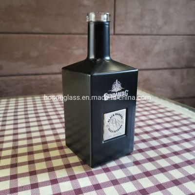 Hoson Factory Direct Sale Spray Color Black 700ml 750ml 1000ml 100cl 20cl 5cl Tequila Gin Rum Bottle Glass Bottle