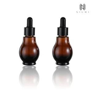 20ml Glass Essential Oil Bottle Amber Dropper Serum Bottle for Skin Care Products Anti Light Bottle