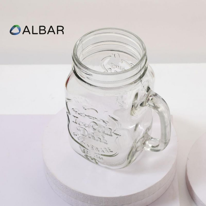 High Quality Customized 250ml 330ml 500ml Juice Bottle Empty Jam Pour Spout Mason Glass Jar Glassware