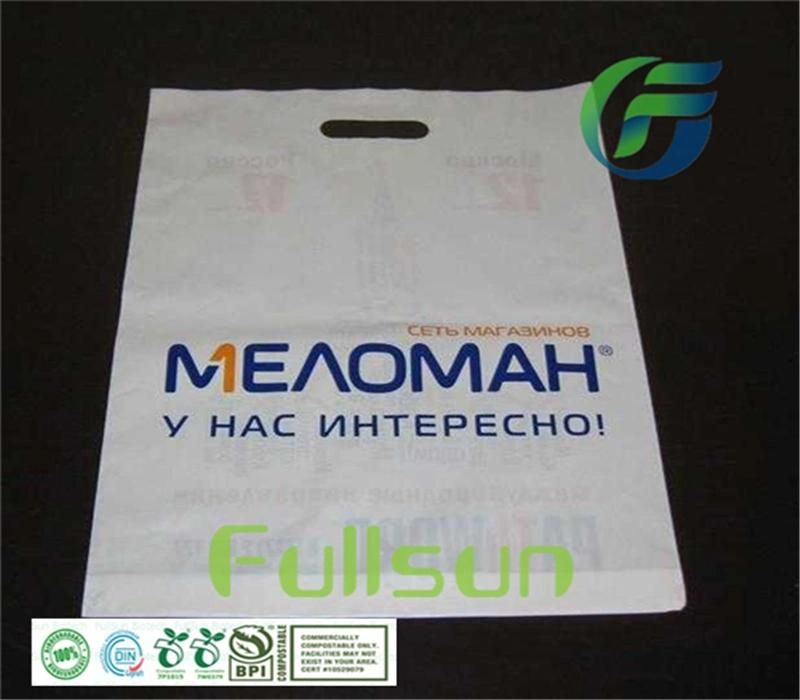 Biodegradable Supermarket Shopping Tote Promotional Custom Handle Plastic Bag
