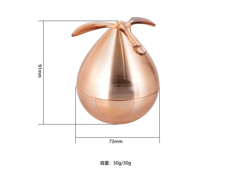 30g 50g Gold Egg Shaped Luxury Empty Plastic Cream Jar for Skin Care