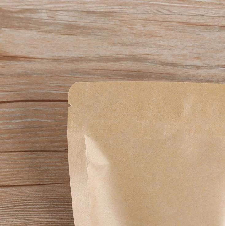 Thick Kraft Paper Self-Supporting Sealing Bag Nut Tea Food Packaging Bag Dried Fruit Sealed Bag