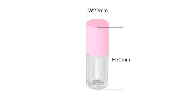 Portable 3ml Cute Pink Top Transparent Tubes Clear Plastic Lip Gloss Packaging Lip Gloss Tubes Pink Lip Gloss Tube with Pink Wands