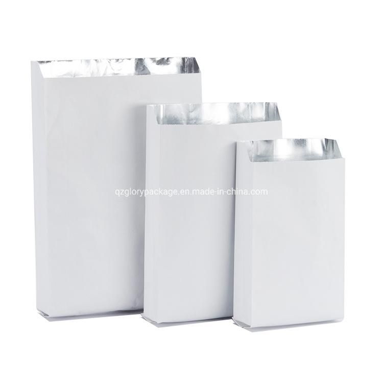 Aluminum Foiled Line PE Coated White Kraft Paper Bag Chicken Packaging Bags Aluminum Foil Bag