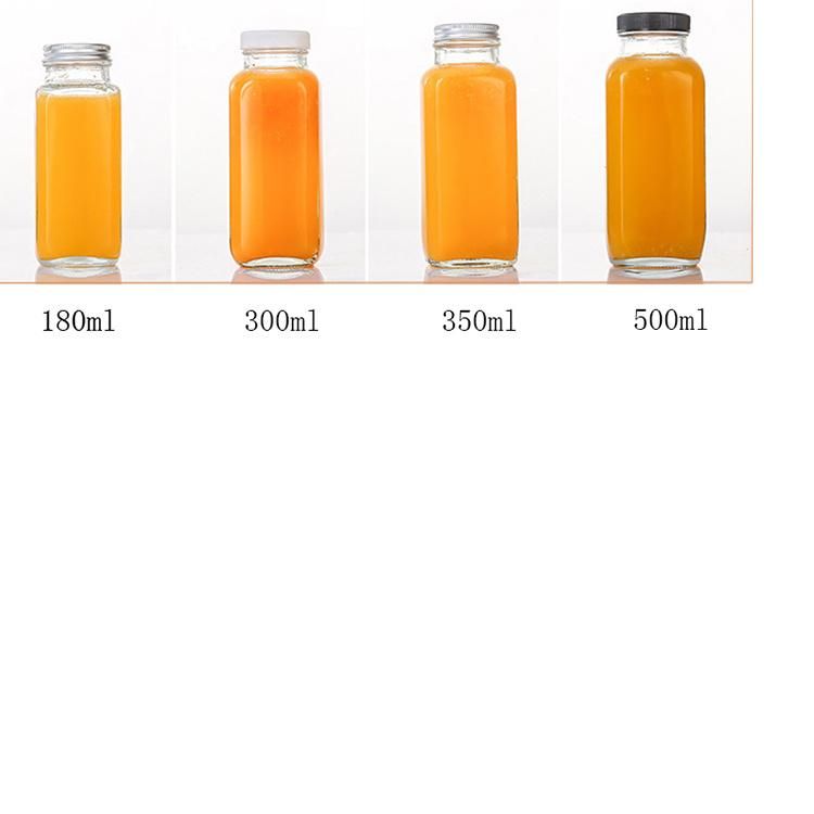 Wholesale 350ml 500 Ml 750 Ml Empty Square Juice Beverage Glass Bottle