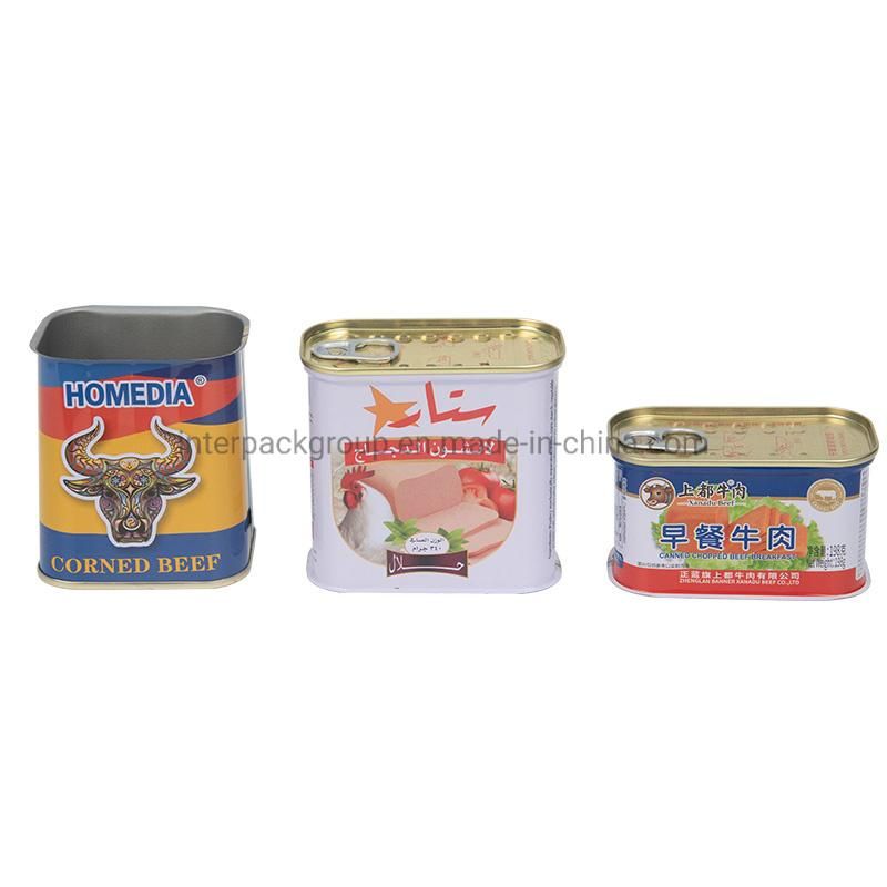 Key Open Can Food T-Style Metal Tin Can for Luncheon Meat or Corned Beef