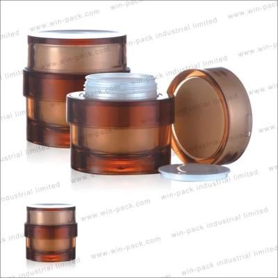 Amber Color Facial Cream Plastic Acrylic Jar for Skin Care 35g 50g