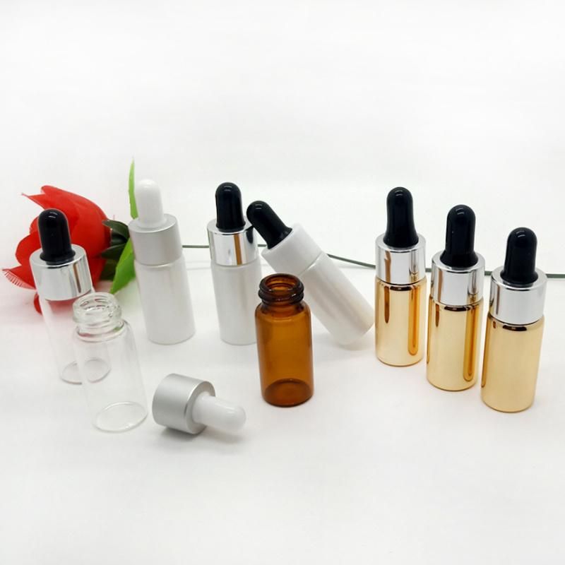 10ml Face Essential Oil Serum Frosted Clear Glass Dropper Bottle with Pipette