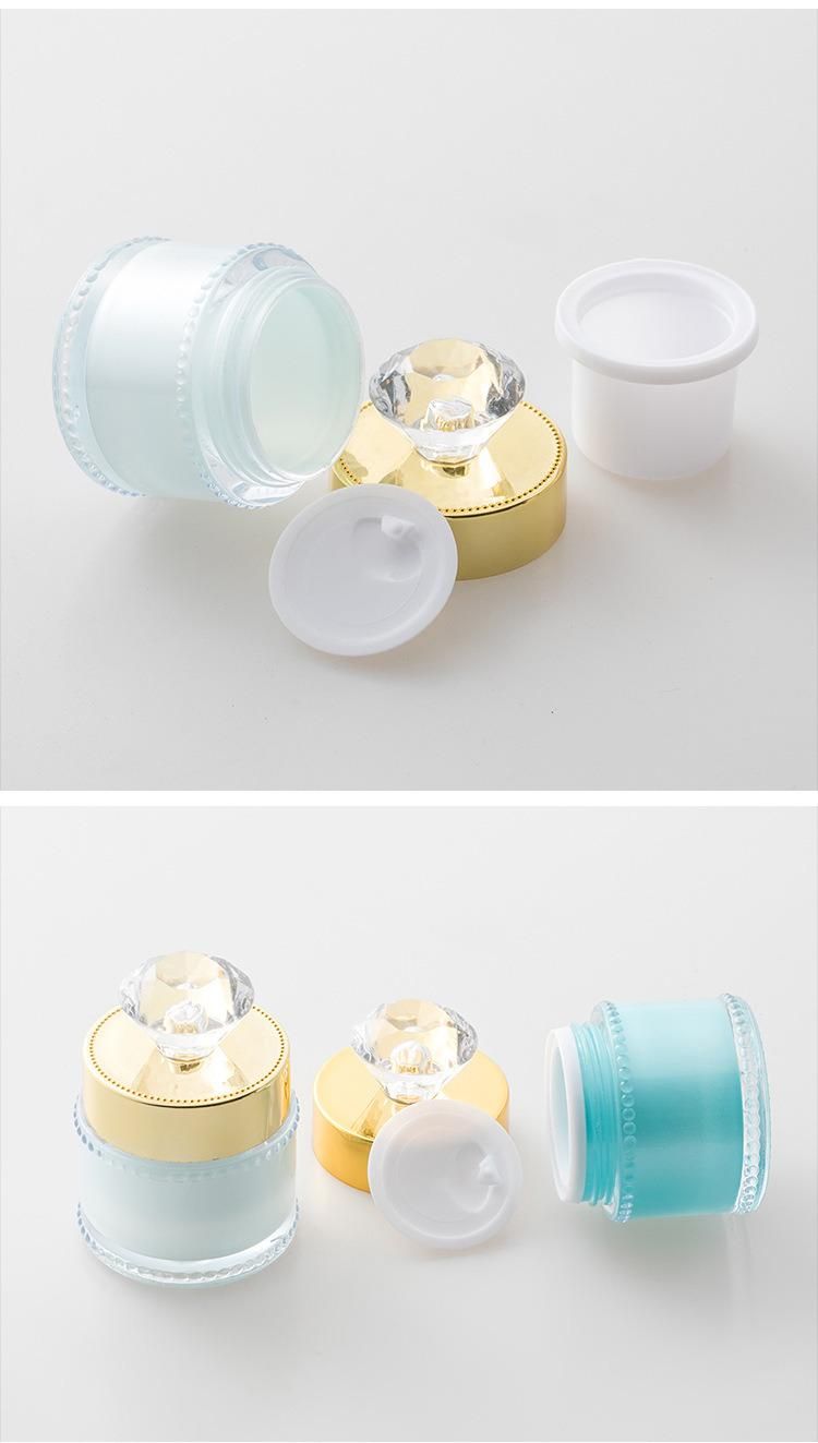 in Stock Low MOQ High Quality Free Sample 5g 10g Cosmetic Empty Plastic Cream Jar with Diamond Lid