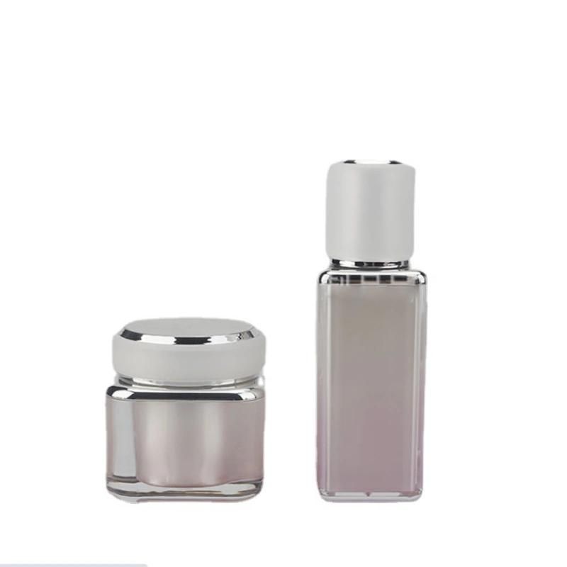 High Quality Cosmetic 50g 30ml 50ml 100ml Skincare Glass Jars and Bottles Set Face Cream Body Butter Jar