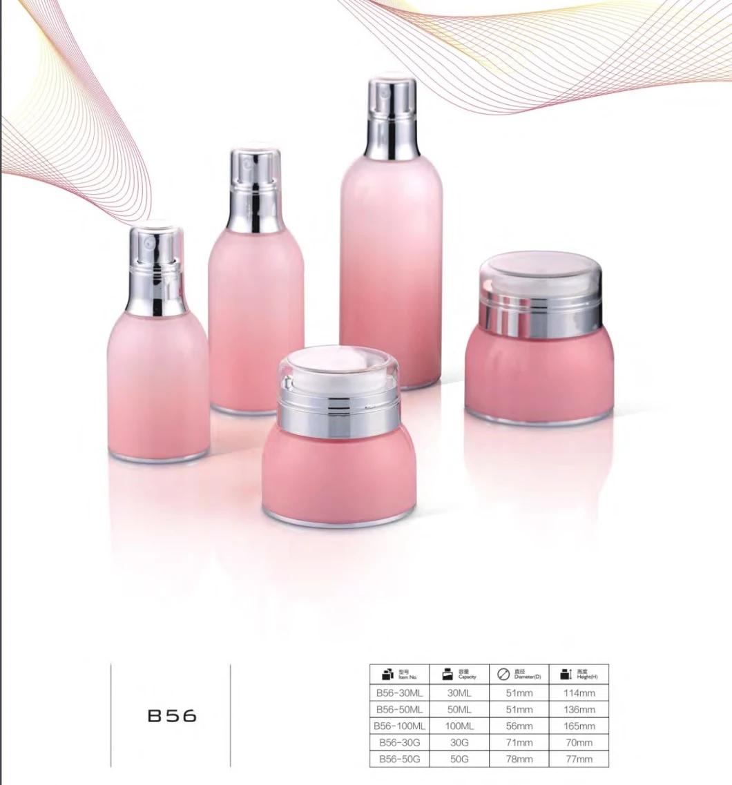 Customized Sell Well 15ml 30ml 50ml Luxury Square White Cosmetic Acrylic Lotion Pump Bottle